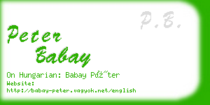 peter babay business card